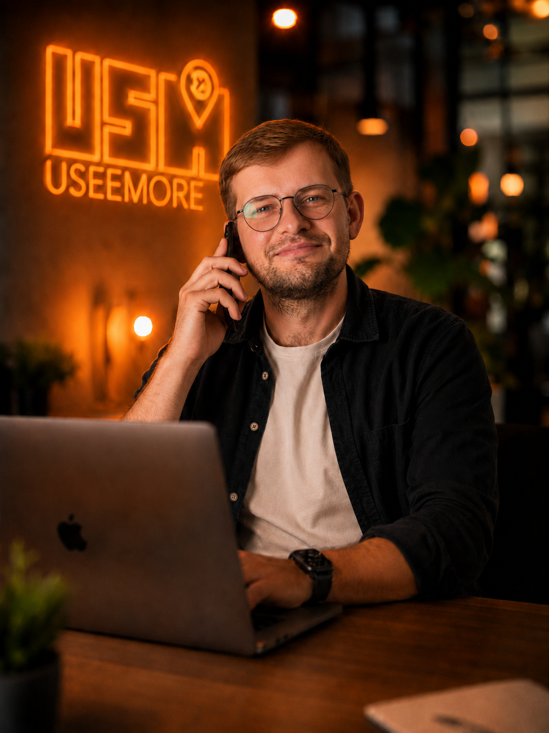 Marek Wroński przy telefonie — Useemore